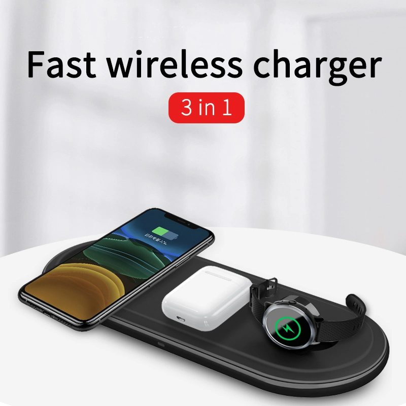 3 in 1 Qi Wireless Charger Fast Charging Dock Airpower Phone Charging Pad Ultra Slim for Apple Devices iPhone Samsung